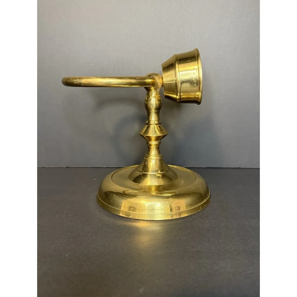 Vintage Brass Wall Sconce With‎ Rowel Holder And Candle Holder. Made In India